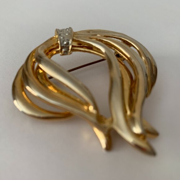 Vintage Flame BROOCH Pin Gold Tone Fire Unsigned - Picture 8 of 8